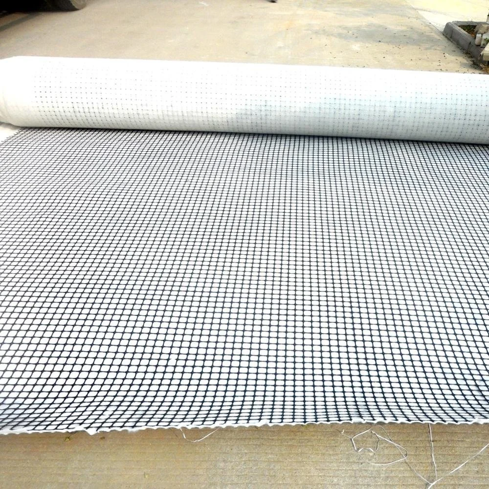 45kn PP Fiberglass Biaxial Geogrid Composite with Nonwoven Geotextile for Soil Stabilization and Drainage