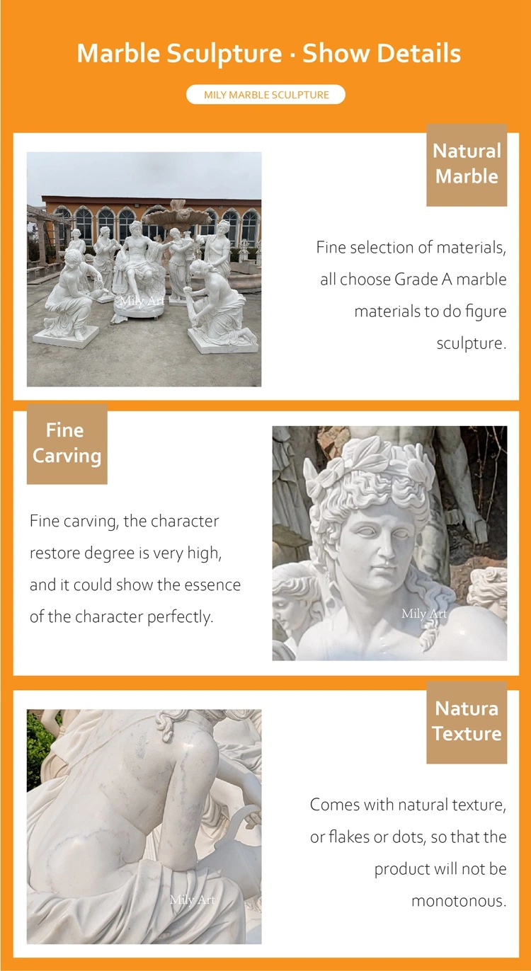 Garden Decoration Figure Sculpture Beautiful Crying Women White Marble Statue