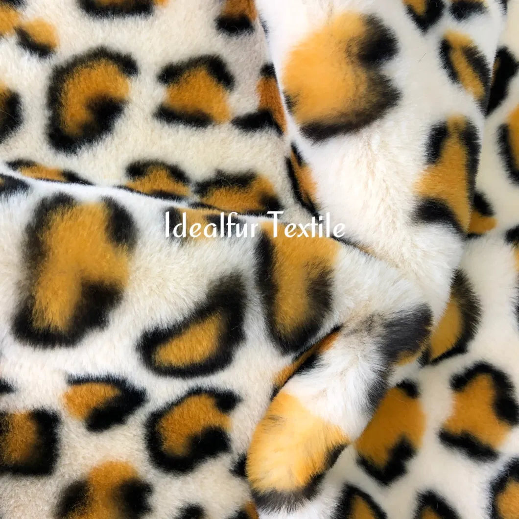 Softy Smooth Leopard Print Fake Rabbit Fur/Tricot Fur