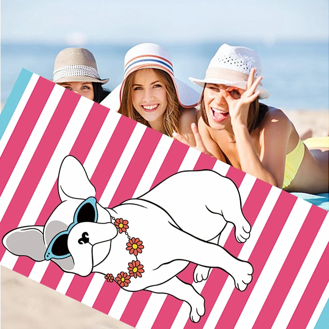 Microfiber Beach Towel Warp Knitting Beauty Patterns Design Can Be Customized Towel