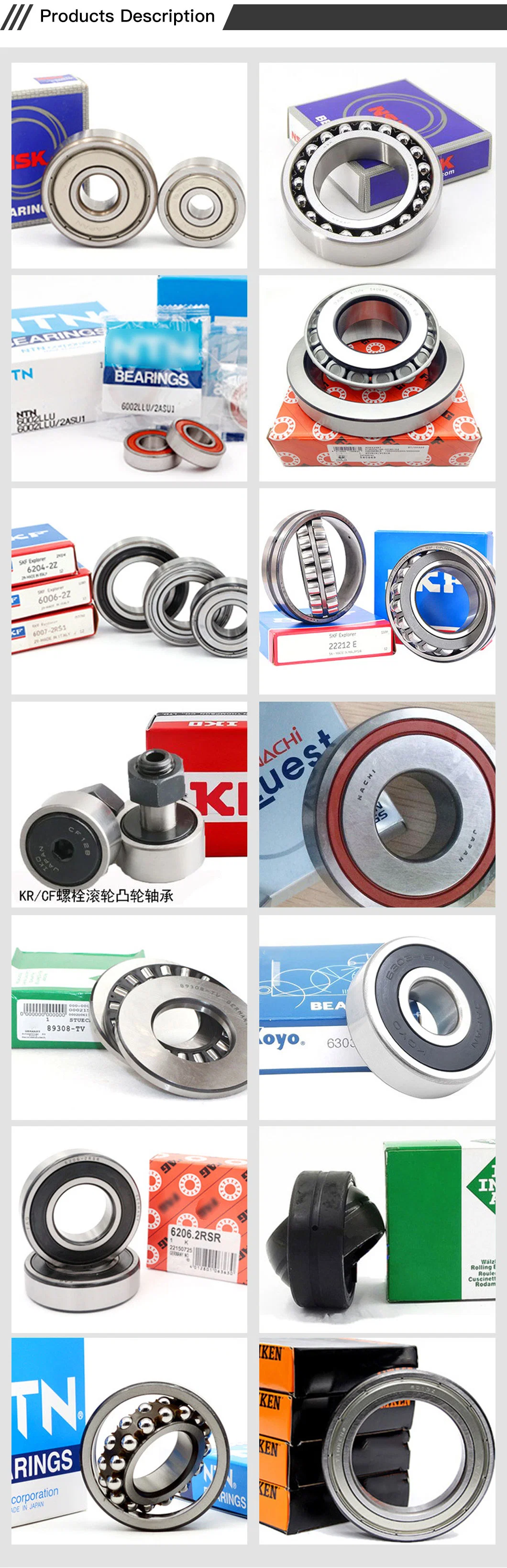 Auto Part Deep Groove Ball Bearing Thrust Ball Bearing Roller Bearing Insert/Pillow Block Bearing Wheel Hub Bearing Needle/Spherical/Cylindrical