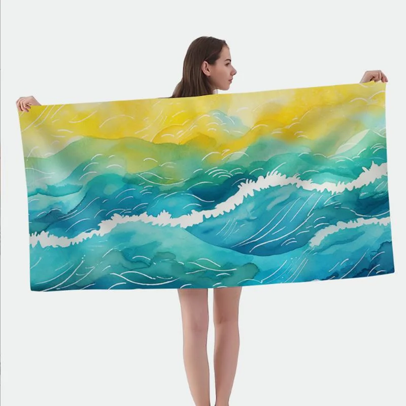 BSCI and Sedex Factory Directly Custom Beach Towel in Microfiber Terry Fabric