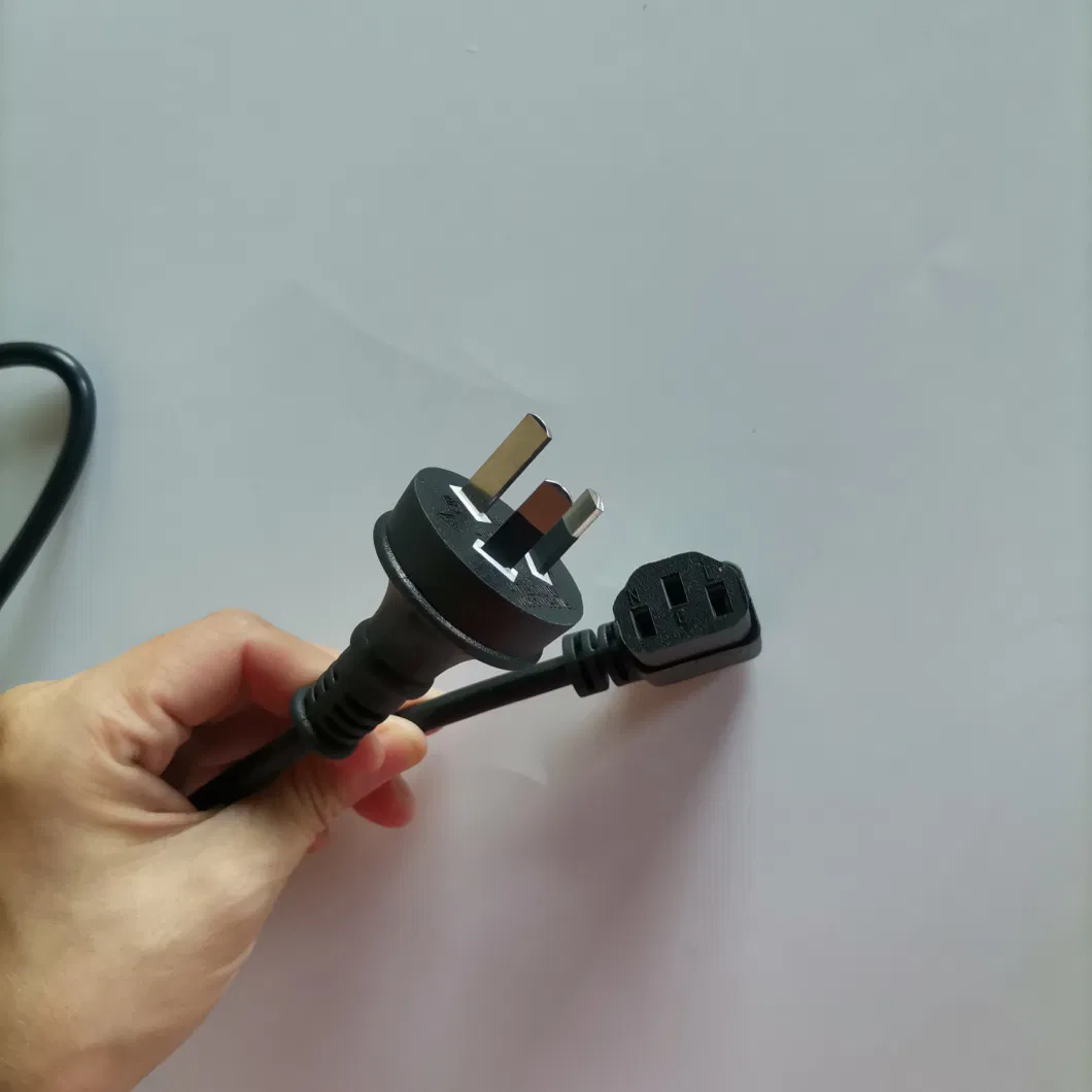 SAA Australia New Zealand Male Plug to Right Angle IEC C13 Female End Power Cord Extension Lead