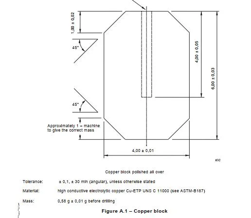 Copper Block for IEC Needle Flame Burners Testing Equipmen