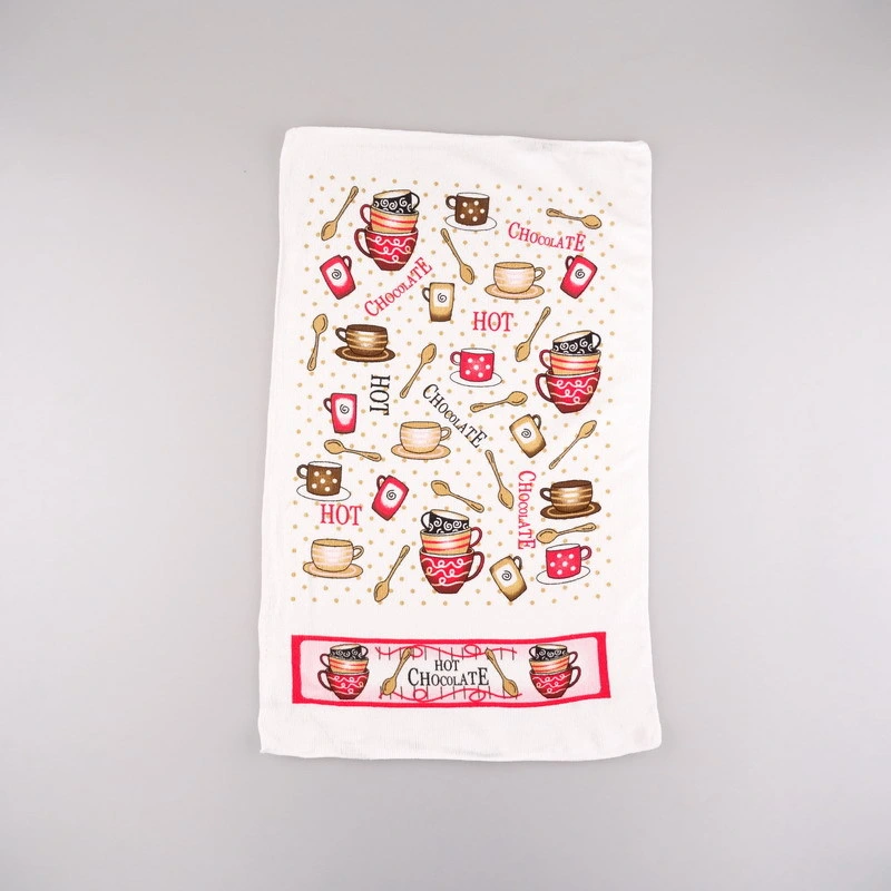 Custom Print Kitchen Towel Printing Warp Knitted Microfiber Sublimation Kitchen Towels