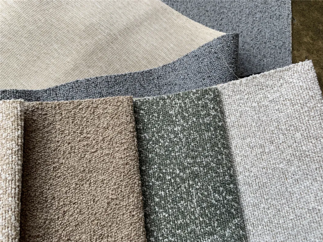 Decorative Little Boucle Plush Surface Coating Woven Fabric for Upholstery Furniture Sofa Chair