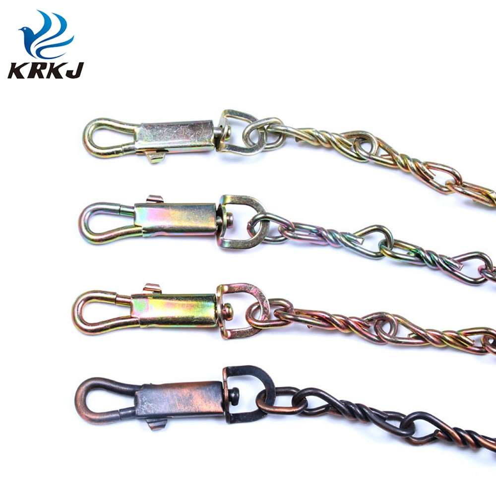 Bulk Wholesale High Strength Iron Colorful Dog Metal Twisted Link Chain Leash Lead with Handle