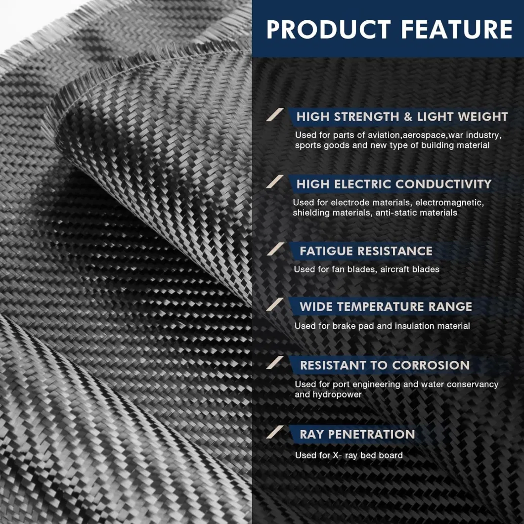 Carbon Fiber Fabric Roll Original Black Carbon High-Quality High Strength Cloth