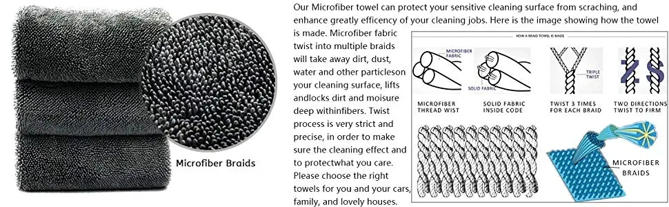 600GSM 1600GSM Twisted Towel Absorbent Car Detailing Towel Microfiber Quick Dry Car Wash Towel