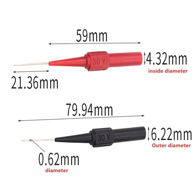 30V Diagnostic Tools Multimeter Test Lead Extention Back Piercing Needle Tip Probes Auto Tools Automotive Auto Kit Machine