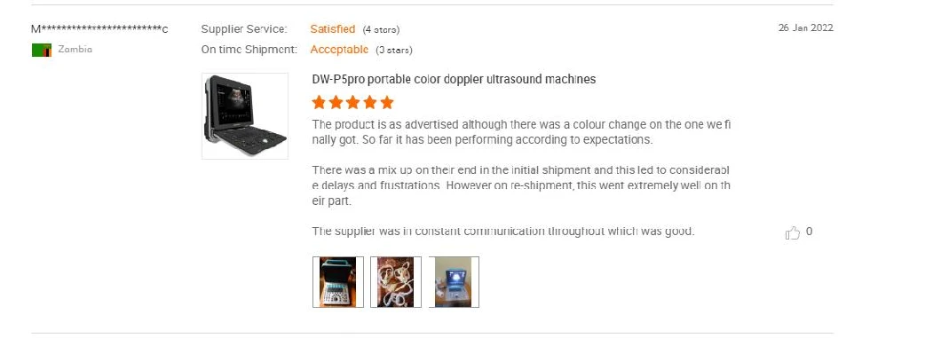 Ultrasound Scanner Color Dopper Portable Cardiac Ultrasound Dw-P60