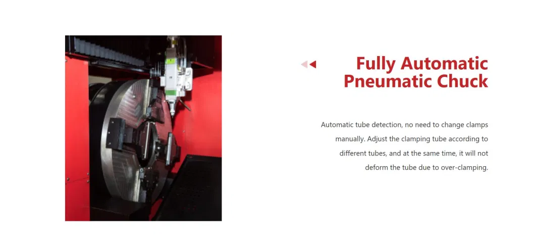 Automatic Feeding Metal Brass Iron Stainless Steel Square Round Tube Pipe Fiber Laser Cutter for Sale/ 120mm 160mm 220mm 360mm Pneumatic Chuck /1kw-3kw