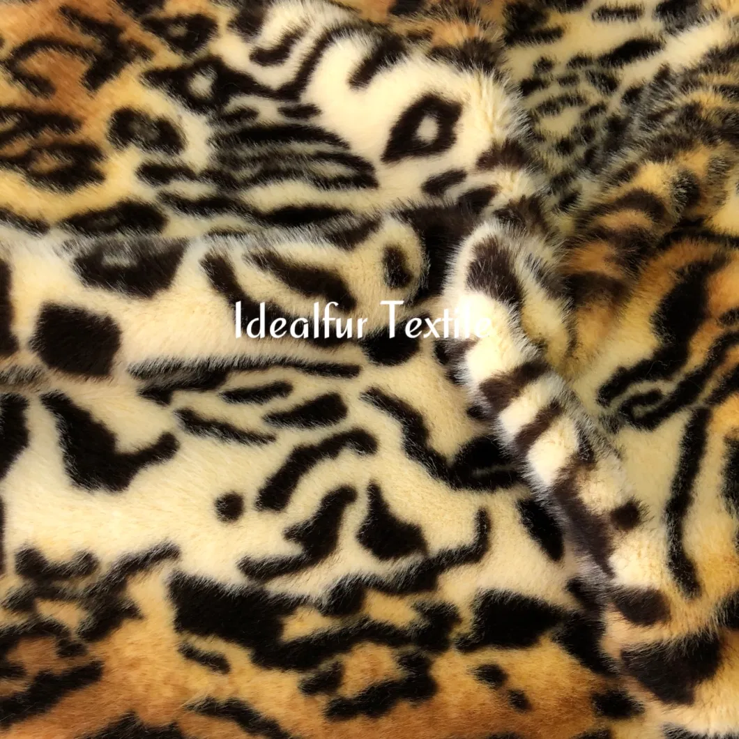 High Quality Tiger Print Soft Tricot Fur/Imitation Animal Fur