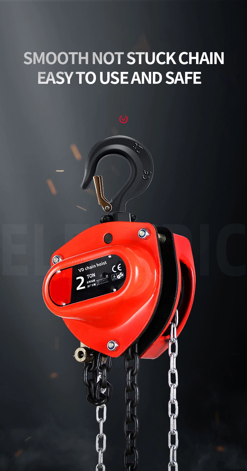 Manual Chain Hoist 1 Ton/2200 Lbs Capacity 10 Feet Lift 2 Hooks