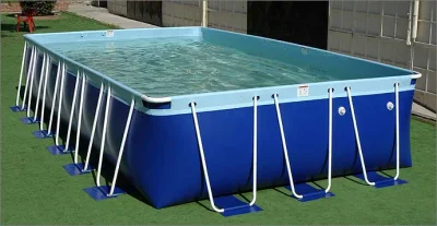 Litong 4000L laghetto lunghezza 2m larghezza 2m Party grande famiglia Piscina rettangolare in PVC con struttura in metallo resistente agli strappi