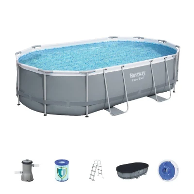 Litong 4000L laghetto lunghezza 2m larghezza 2m Party grande famiglia Piscina rettangolare in PVC con struttura in metallo resistente agli strappi