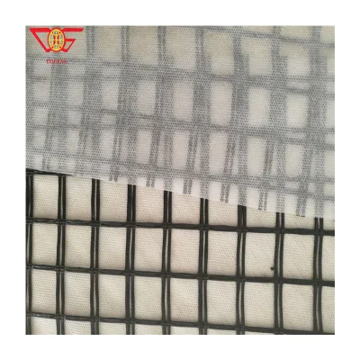Geogriglia in fibra di vetro composito con geotessile non tessuto utilizzato rinforzo del terreno e. Stabilizzazione vendita