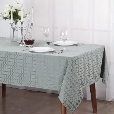 100% poliestere impermeabile Teflon Luxury Hotel Party Tovaglia copritavolo Tovaglia decorativa in tessuto jacquard