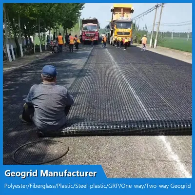 Customzied 60kN Geogriglia in fibra di vetro Produttore per diga e protezione stradale/pendenza/ Miglioramento della capacità del rinforzo della parete/cuscinetto del pianale stradale in campo aereo/parcheggio