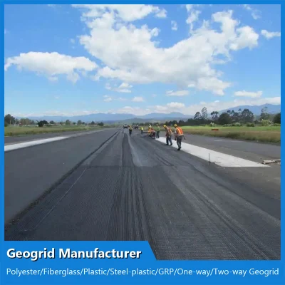 Customzied 60kN Geogriglia in fibra di vetro Produttore per diga e protezione stradale/pendenza/ Miglioramento della capacità del rinforzo della parete/cuscinetto del pianale stradale in campo aereo/parcheggio
