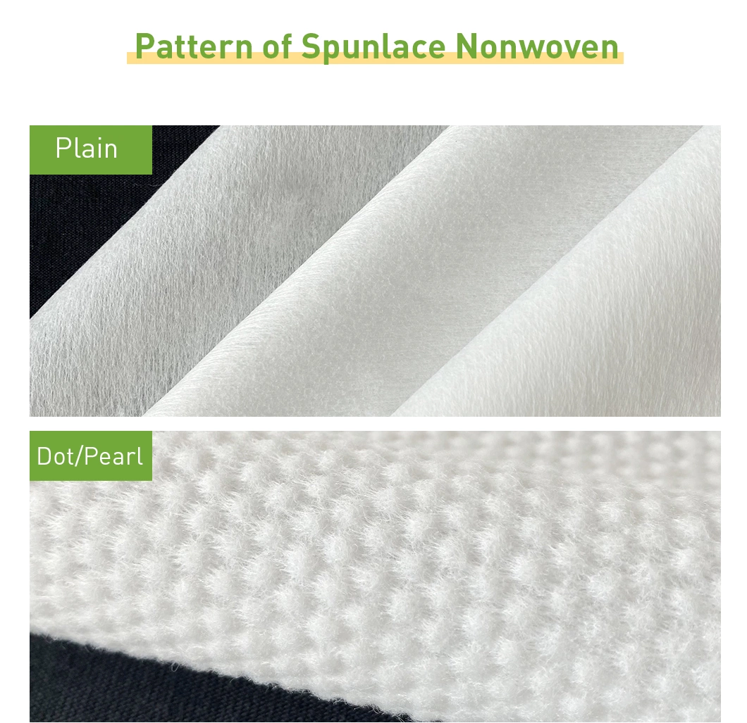 China Manufacturer 40GSM Absorbent Cleaning Cloth Polyester Spunlace Nonwoven Fabric Price for Wet Wiping Cotton/Non Woven/Pet