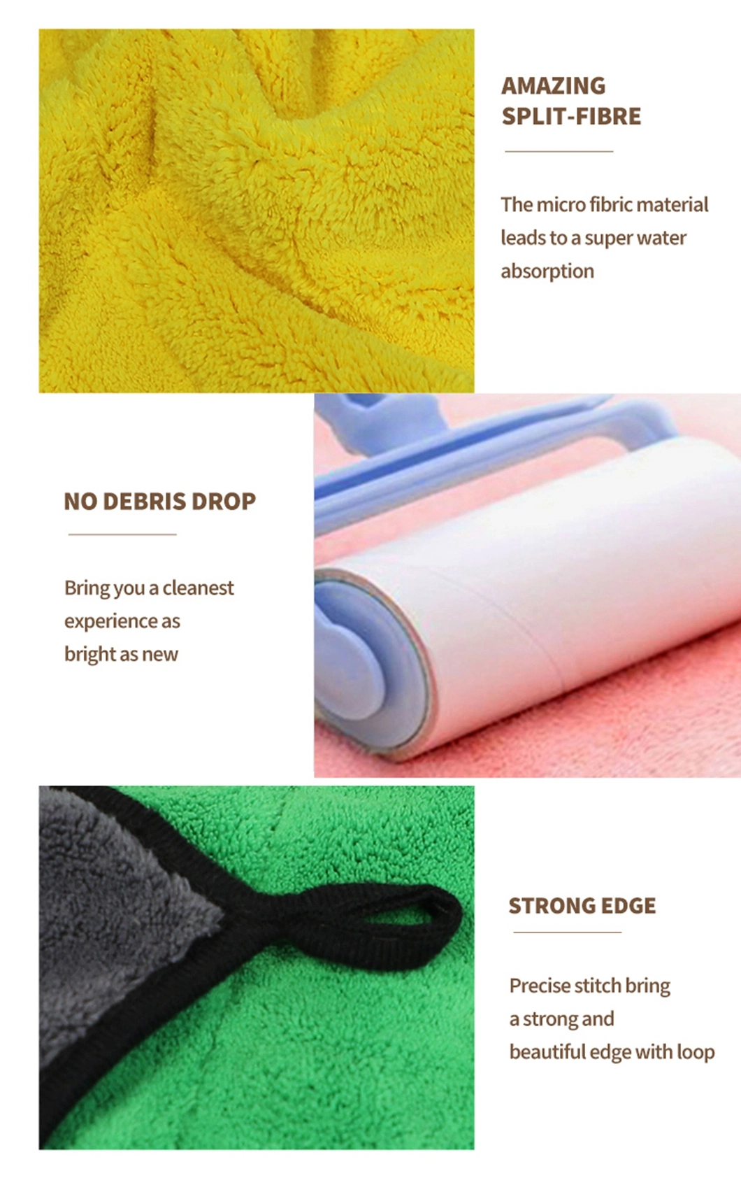 Micro Fiber Towel for Car Wash Towel 500-800GSM Thick Microfibre Towel for Car Drying Towel of Micro Fibre Cleaning Towel