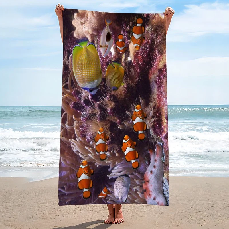 Low Price Microfiber Polyester Towel Sublimation Printed Beach Towel Warp Knitting Cleaning Towel