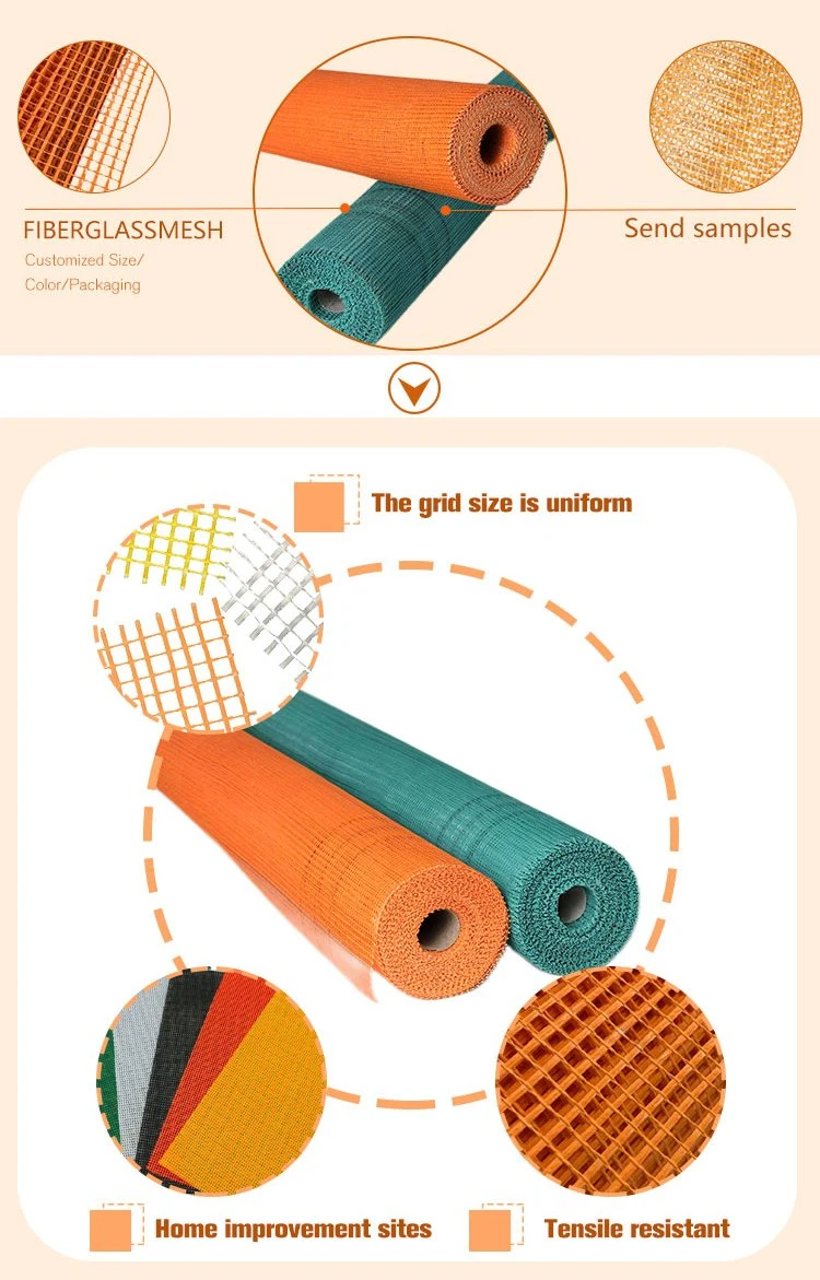 Orange Glass Fiber Mesh Fabric Concrete Reinforcement Glass Fiber Mesh