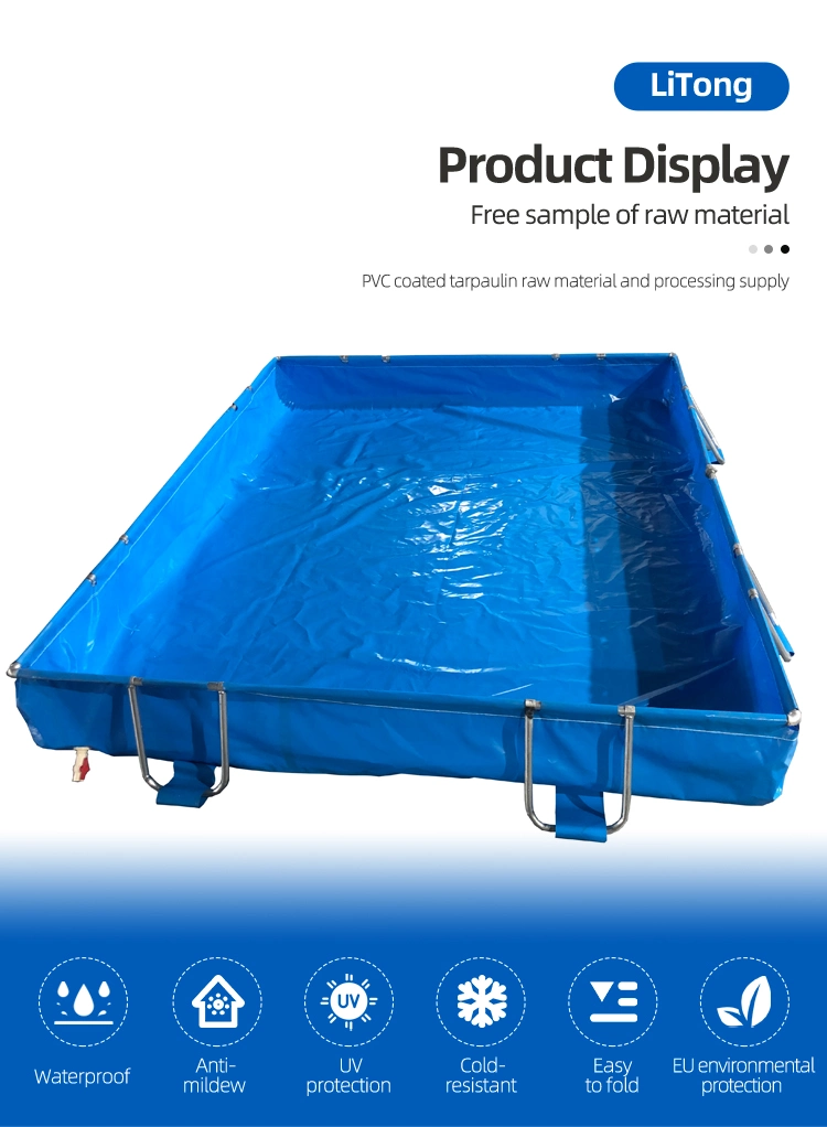 Litong 4000L Pond Length 2m Width 2m Large Family Party Rectangular PVC Tarp Tear Resistance Swimming Pool with Metal Frame