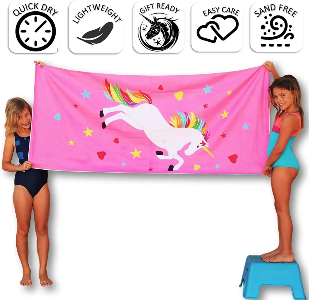 70X140cm Horse Degisn Heat Transfer Printed Hotel/Sports/Beach/Swim Custom Transfer Printing Microfibre Swimming Microfiber Terry Towels for Childhood