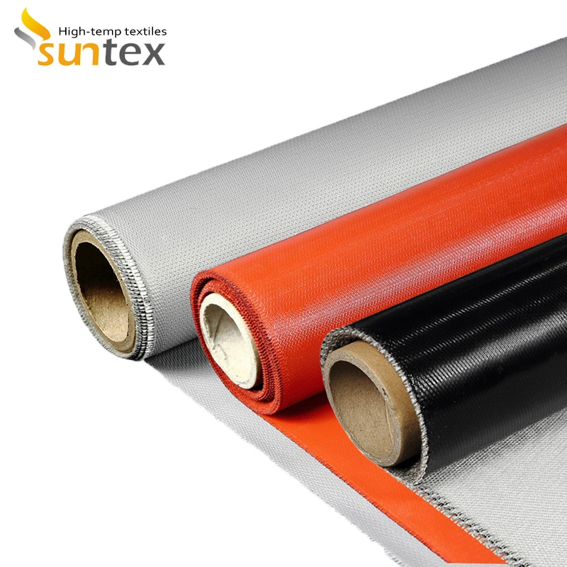 0.4mm Silicone Coated Fiberglass Insulation Fireproof Material Fabric Cloth