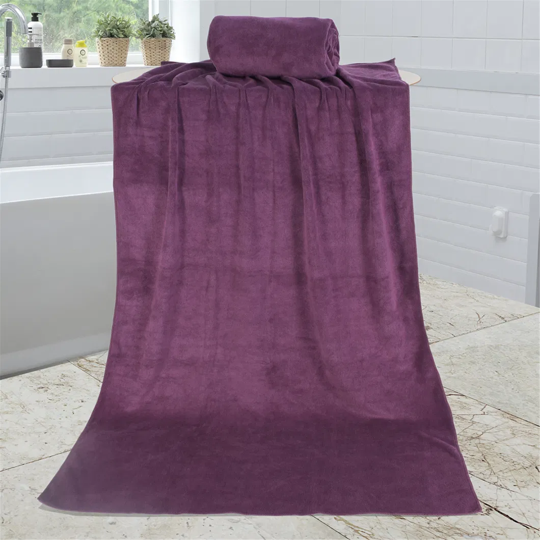 80X160cm 400GSM Luxurious Plush Hair Warp-Knitted Soft Microfiber Bath Terry Towel