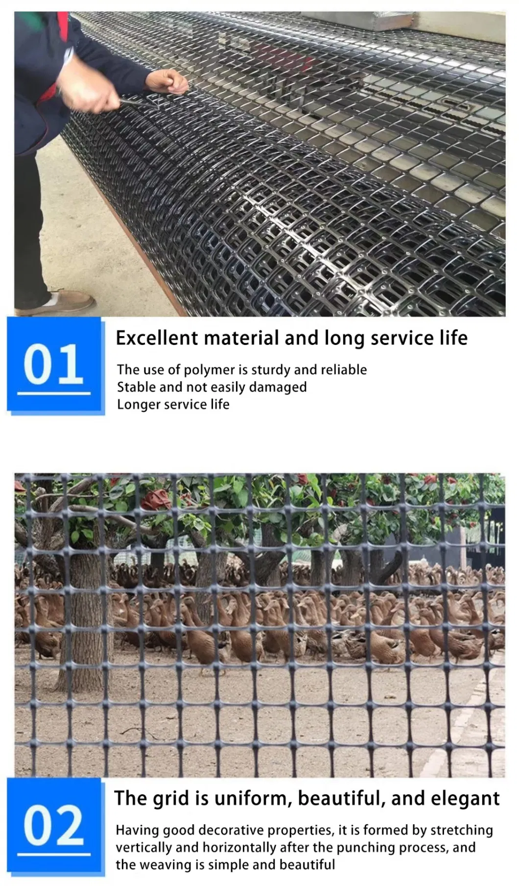 Plastic Material Biaxial Geogrid ISO/CE Certificates Geogrid Gravel Stabilizer Grid Hot Sale