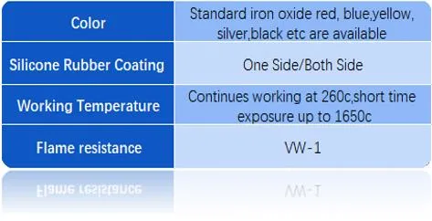 Heat Insulation Fiberglass Cloth Silicone Rubber Coated for Fireproof