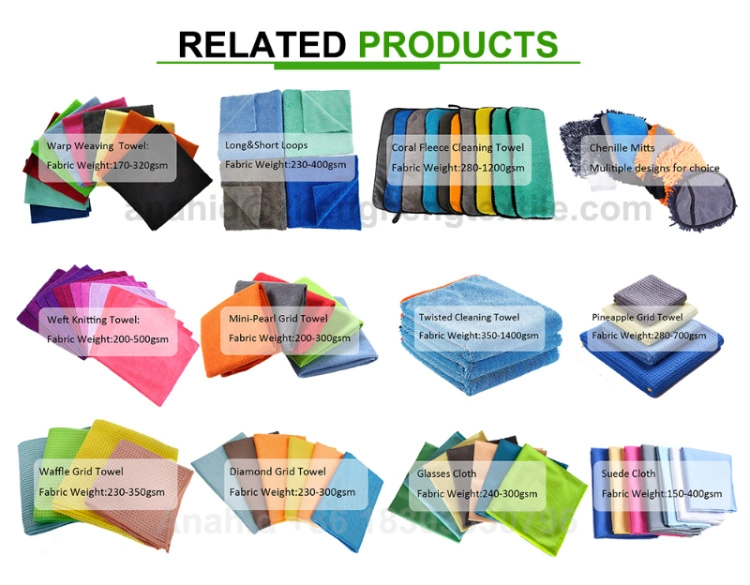 Warp Knitting Microfiber Towel Cleaning Cloth Microfibre with Small Grid for Home Kitchen