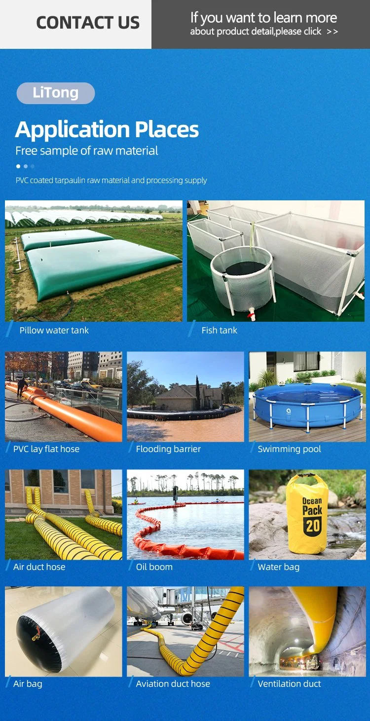 Litong Industry Inflatable Soft 15000 Liter PVC Tarpaulin Tear Resistance Storage Water Bladder Pillow Storage Tank with SGS Approved