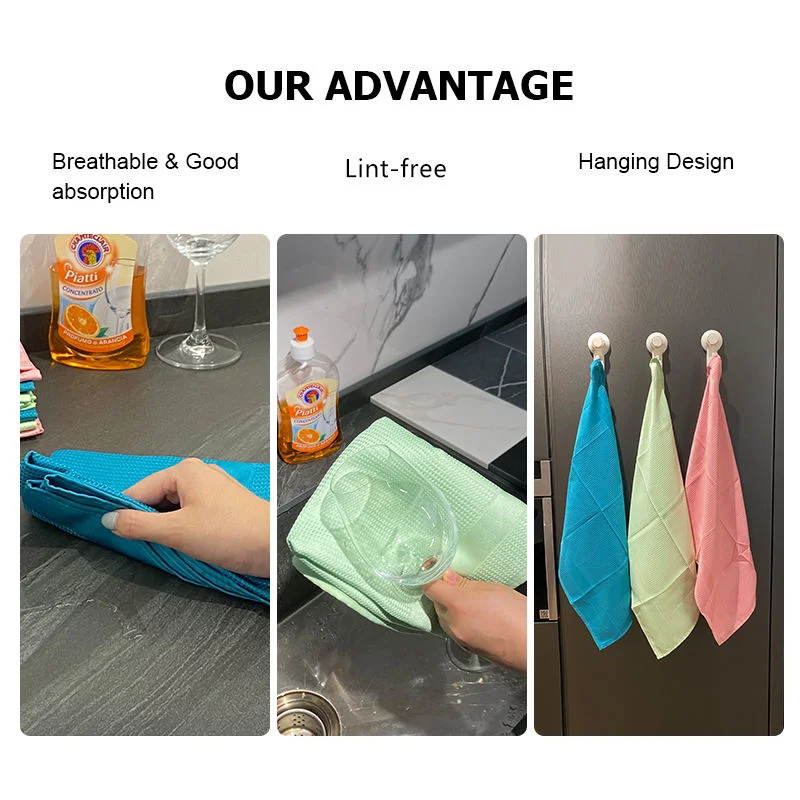 Sublimation Custom Dish Hanging Towels Hand Microfibre Kitchen Cleaning Cloth