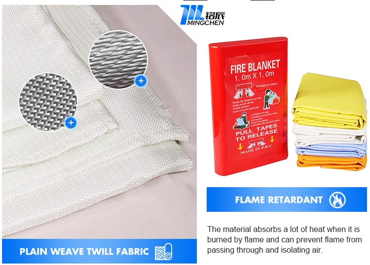 CE Approval 1*1 M Hard PVC Box 100% Fiberglass Fire Blanket