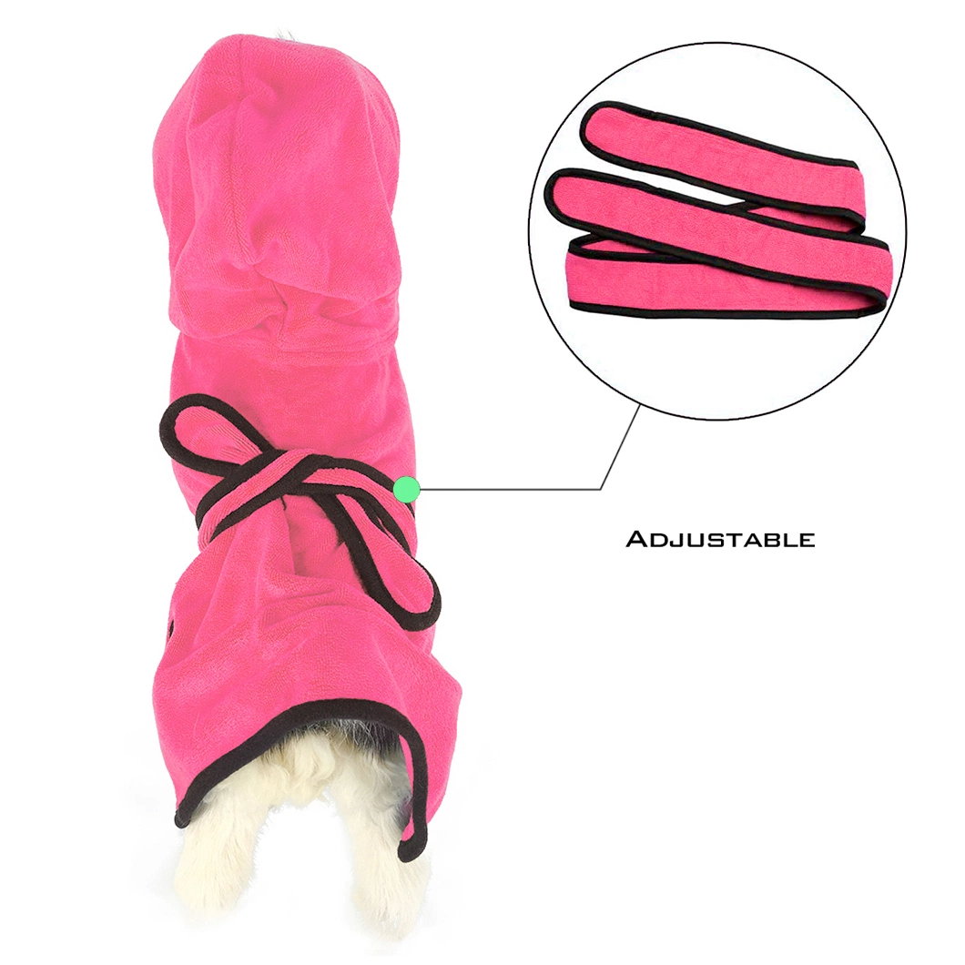 Wholesale Super Absorbent Soft Puppy Towel Robe Dog Cat Bathrobe Grooming Quick Drying Pet Product Dog Coat Towel for Large Dog