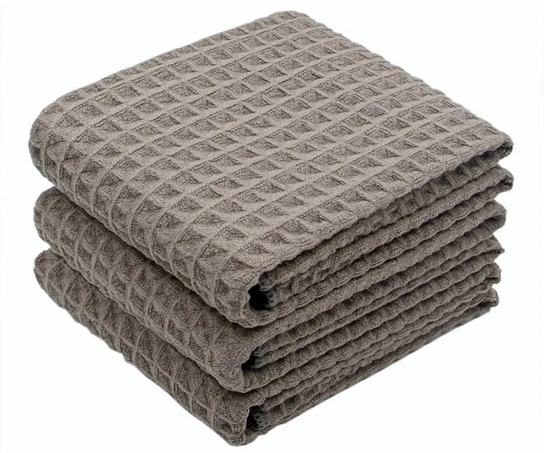 80*160cm Sandproof Microfibre Beach Towels Recycled Polyester Waffle Beach Towel in Bag