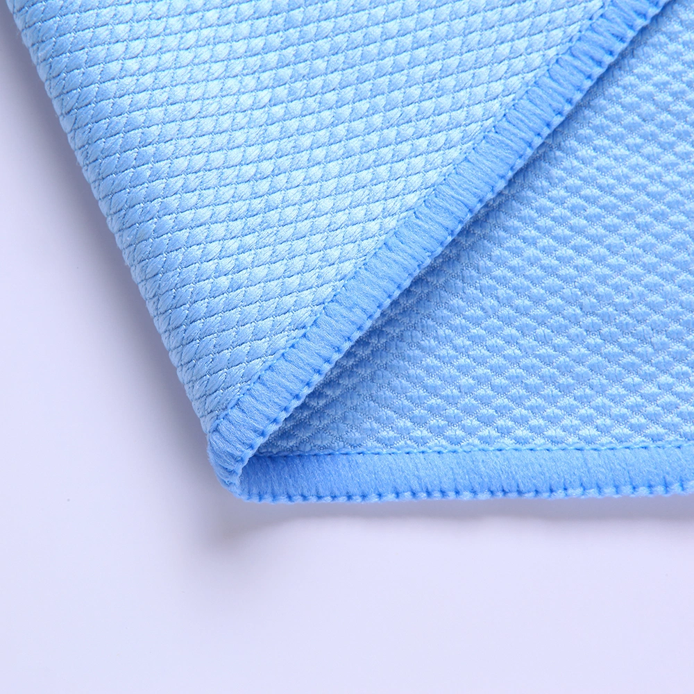 Diamond Microfiber Kitchen Towel Fish Scale Cloth French Terry Microfibre Towel for Glass Cleaning Car Care Towel