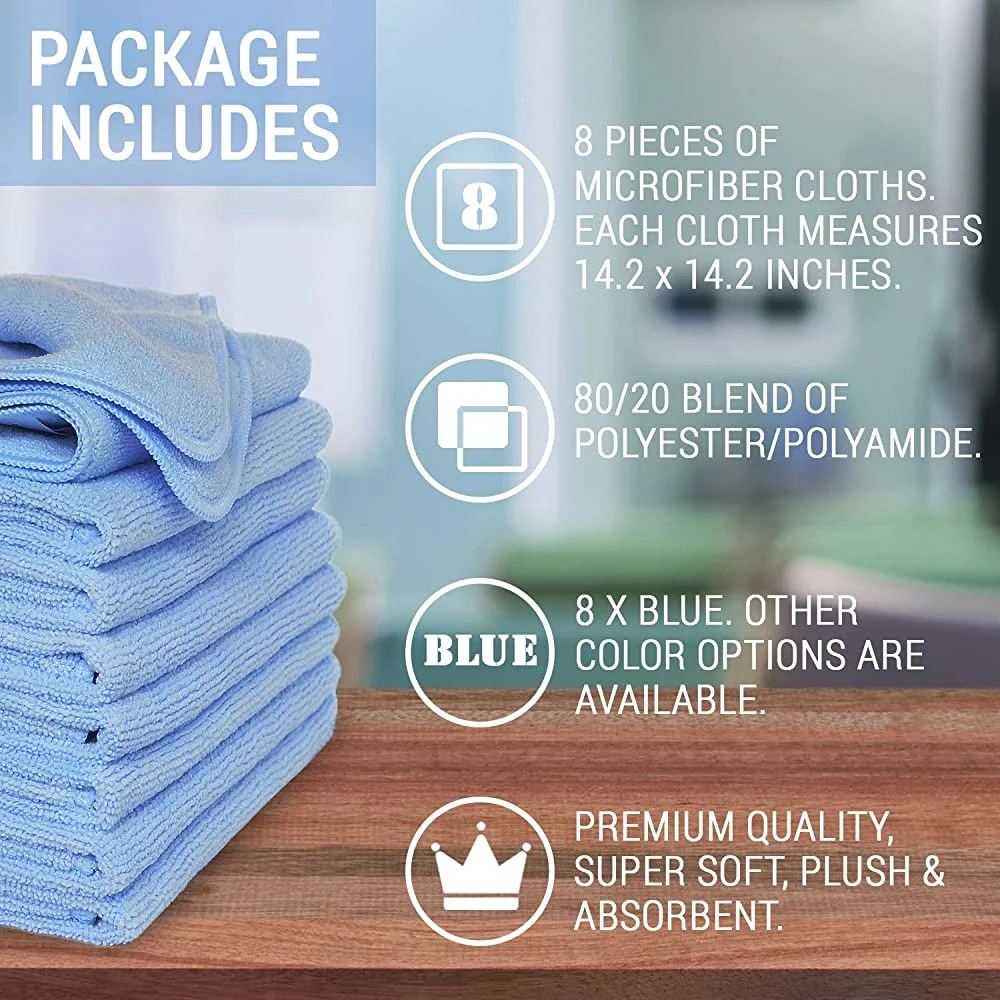 Free Sample 40&times; 40cm Premium Overlock Stitching Edge, Ultrasonic Cut Microfiber Terry Towels for Auto Polishing Waxing Car Washing Drying Cleaning Towel