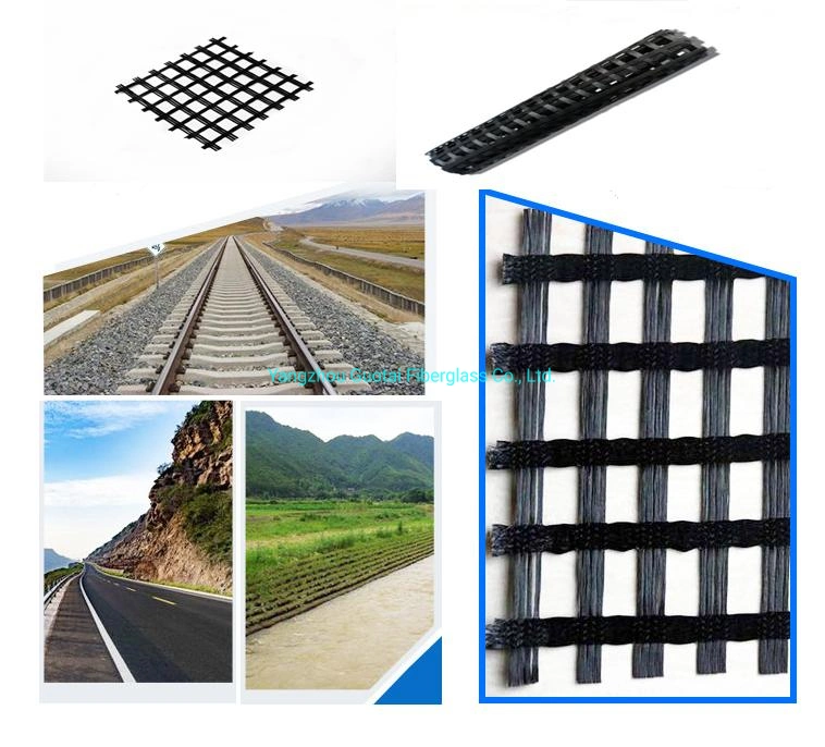 High Tensile Strength 50kn 80kn 120kn 150kn 260kn 400kn 600kn 800kn 1200kn Polyester Geogrid