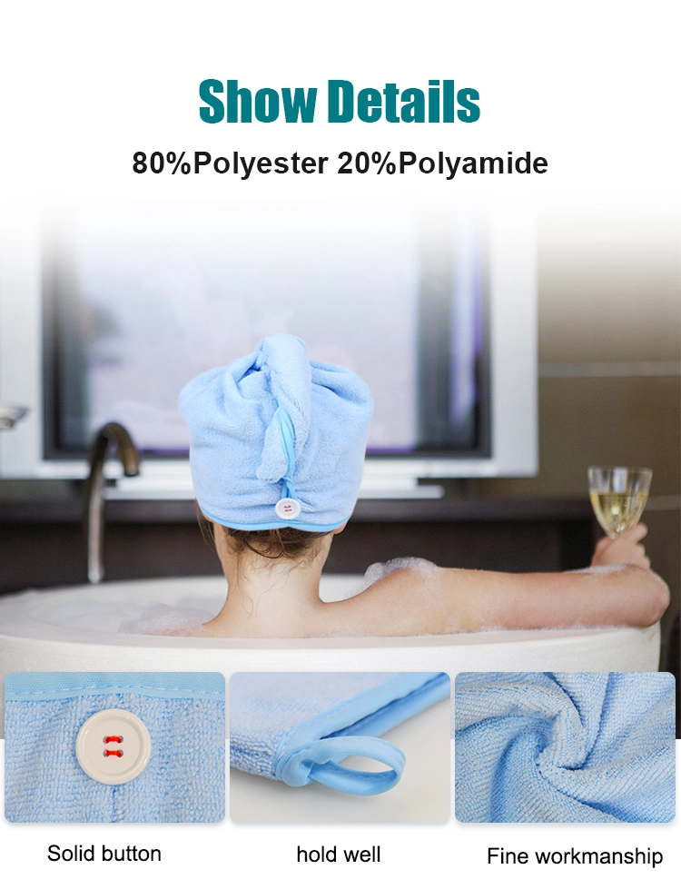 Factory Custom Women Colorful Towelling Turban Absorbent Microfiber Hair Towel