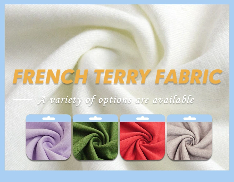Stretch 320GSM Polyester Cotton Knitted T/C French Terry Fabric for Garment Hoodies