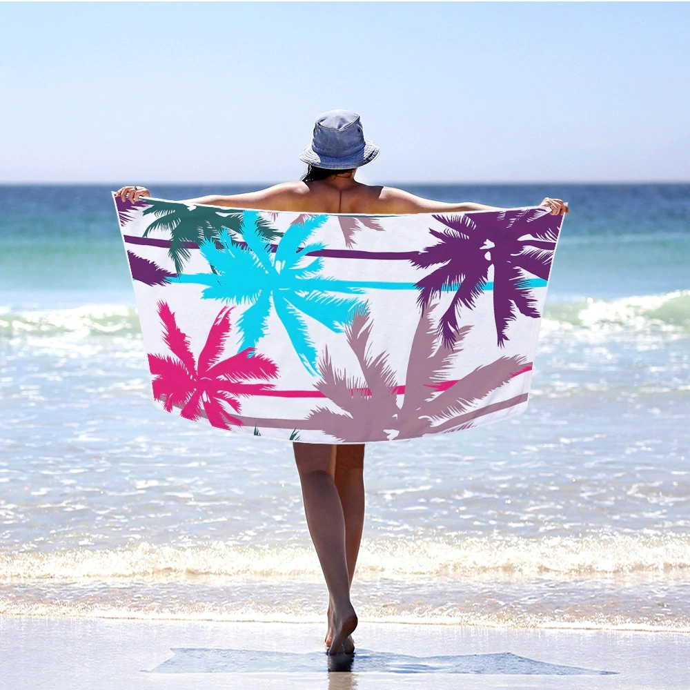 80X160cm Polyester Custom Wholesale Digital Sublimated Printed Logo Striped Sand Free Quick Dry Swimming Pool Cabana Stripe Microfibre Beach Towel