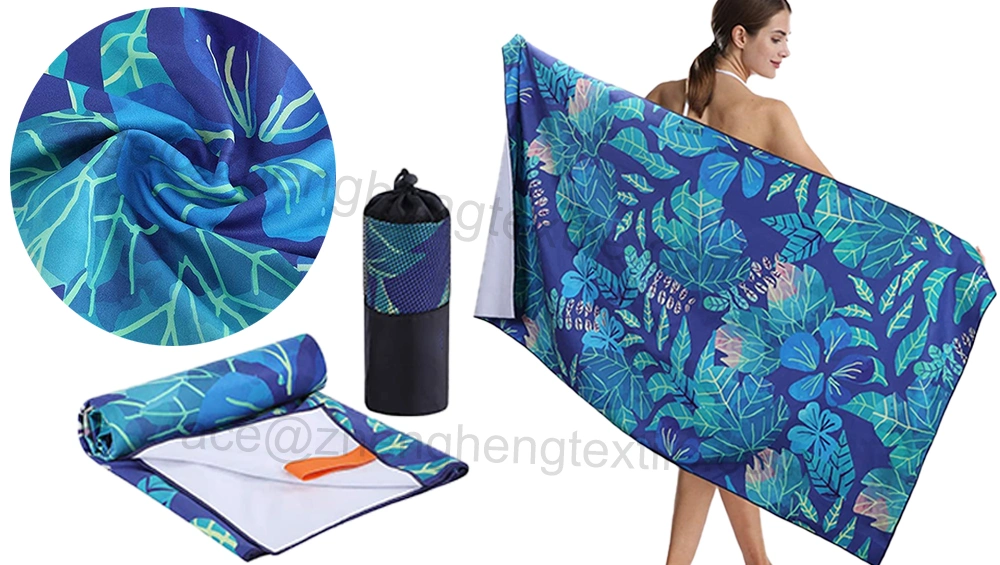 Eco Friendly Quick Dry Custom Logo Microfibre Outdoor Microfiber Suede Sports Towel for Gym Beach Towel