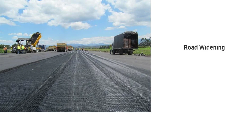 Self-Adhesive Asphalt Coated Biaxial Fiberglass Geogrid Used for Road Project