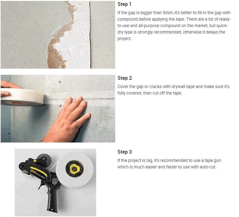 Fiberglass Products for Cracks Repairing on The Drywall