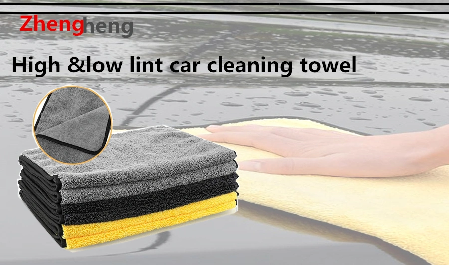 Warp-Knitted One Long Pile Loop and One Short Hair Terry Cleaning Cloth Detailing Car Wash Cleaning Drying Microfibra Panos Microfibre for Car Ceramic Painting